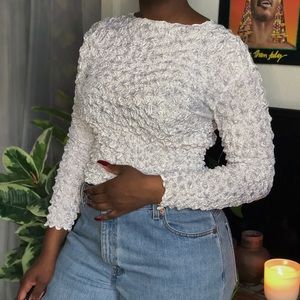 Pearly white tender angel blouse.